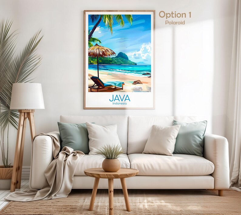 Java Poster Java Wall Art Indonesien Java Reiseposter Java Print Vintage Java Geschenk Java Reisedruck Strand Urlaub Bild 5