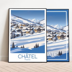 Cartel de viaje de Chatel Cartel de Chatel Arte de la pared Francia Cartel vintage Cartel de viaje de Chatel Regalo Impresión de viaje de Chatel