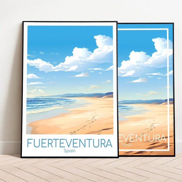 Fuerteventura Reiseposter Fuerteventura Poster Spanien Vintage Poster Fuerteventura Travel Poster Geschenk Fuerteventura Print Kunstdruck