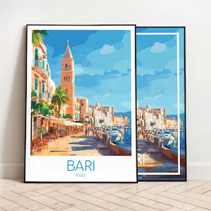 Bari Travel Poster Bari Poster Wall Art Italy Vintage Poster Bari Travel Poster Gift Bari Print Travel Print
