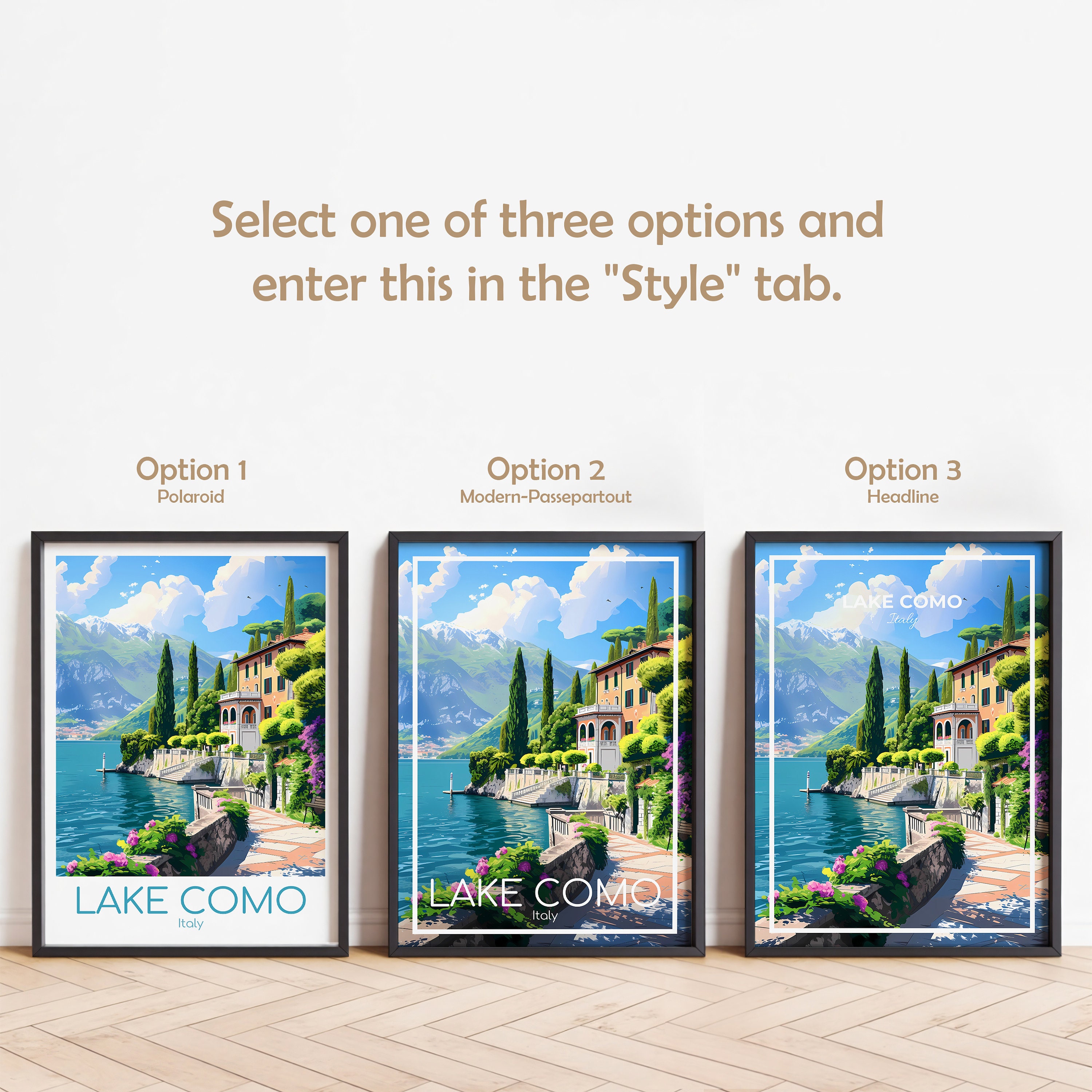 Lake Como Travel Poster Lake Como Poster Wall Art Italy Vintage Poster ...