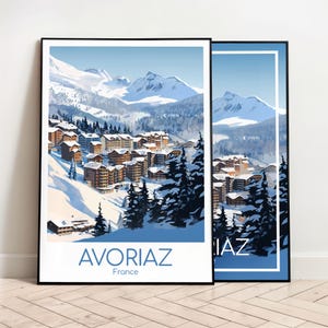 Avoriaz Travel Poster Avoriaz Poster Wall Art France Vintage Poster Avoriaz Travel Poster Gift Avoriaz Print Travel Print
