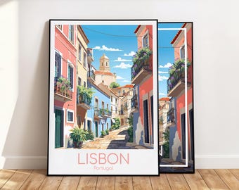 Lisbon Print Wall Art Lisbon Poster Portugal Vintage Poster Travel Poster Gift Lisbon Print Travel Poster