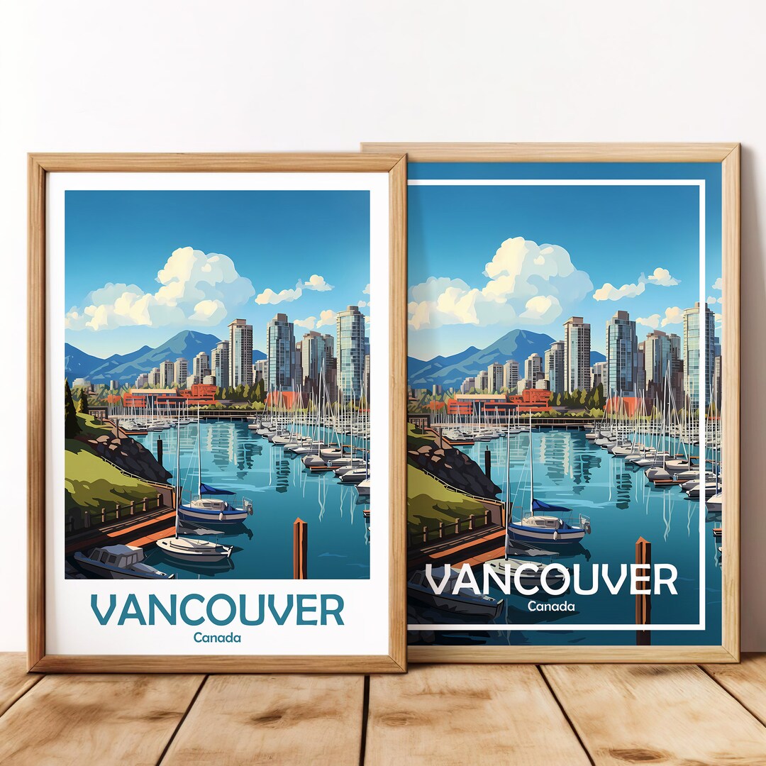 Vancouver Travel Poster Vancouver Poster Wall Art Canada Etsy