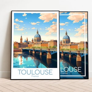 Toulouse poster de viagem toulouse poster arte da parede frança poster vintage toulouse poster de viagem presente toulouse impressão de viagem