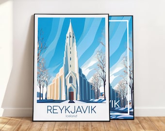 Reykjavik Poster Reykjavik Wall Art Island Reykjavik Reiseposter Reykjavik Print Vintage Reykjavik Geschenk Reykjavik Reisedruck