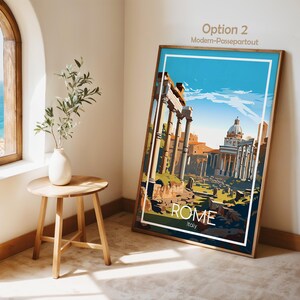 Rome Poster Rome Wall Art Italy Rome Travel Poster Rome Print Vintage Rome Gift Rome Travel Print Roman Forum image 4