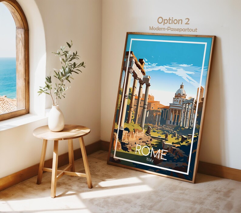 Rome Poster Rome Wall Art Italy Rome Travel Poster Rome Print Vintage Rome Gift Rome Travel Print Roman Forum image 4