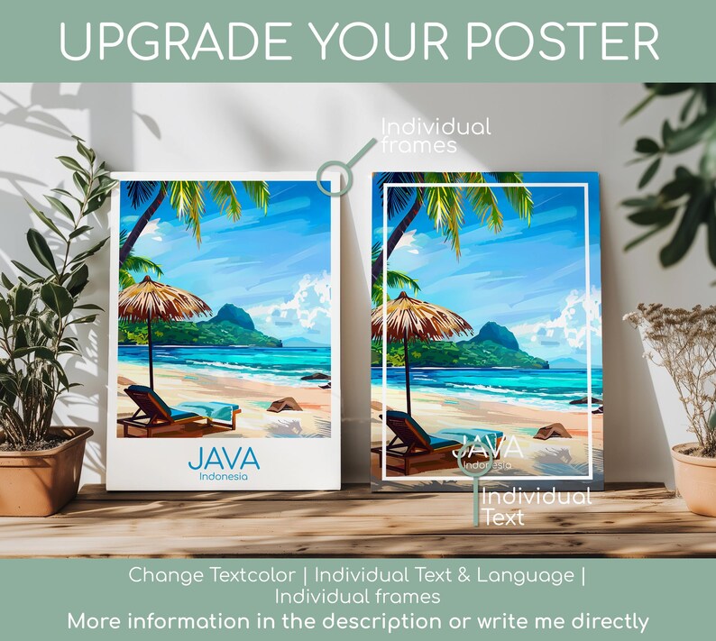 Java Poster Java Wall Art Indonesien Java Reiseposter Java Print Vintage Java Geschenk Java Reisedruck Strand Urlaub Bild 10