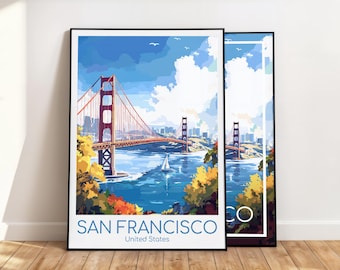 San Francisco Wall Art San Francisco Poster USA Art Print San Francisco Vintage Travel Poster San Francisco Print Art Print