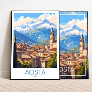 Aosta Reiseposter Aosta Poster Wall Art Italien Vintage Poster Aosta Travel Poster Geschenk Aosta Print Reisedruck