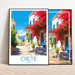 Crete Poster Crete Travel Poster Greece Poster Crete Vintage Poster Travel Poster Gift Crete Print Art Print