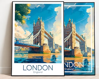 Londres affiche de voyage Tower Bridge Londres affiche Tower Bridge Angleterre affiche vintage Londres affiche de voyage Tower Bridge Londres impression voyage impression