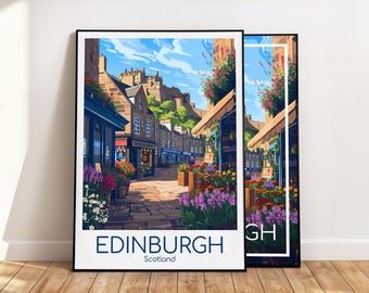 Edinburgh poster Edinburgh muurdecoratie Schotland Edinburgh reisposter Edinburgh print Vintage Edinburgh cadeau Edinburgh reisprint