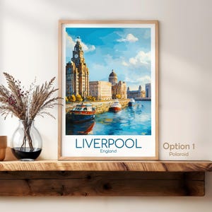 Liverpool poster - Deze poster van Liverpool straalt de sfeer van een maritieme haven uit, perfect als wanddecoratie, Engeland, print, cadeau, woondecoratie of reisposter. afbeelding 3