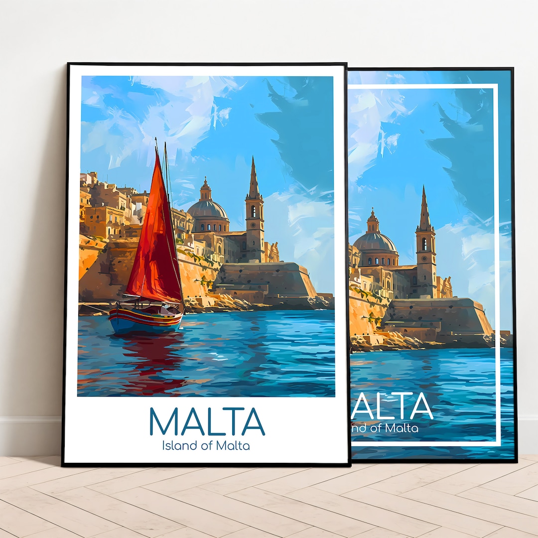 Malta Travel Poster Malta Poster Wall Art Malta Vintage Poster Malta