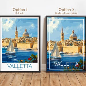 バレッタポスター バレッタウォールアート マルタ バレッタ旅行ポスター バレッタプリント ヴィンテージバレッタギフト バレッタ旅行プリント 画像 2