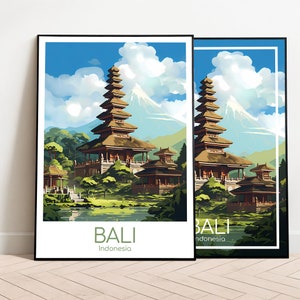 Bali Travel Poster Bali Print Wall Art Indonesia Vintage Poster Travel Poster Gift Bali Poster Art Print