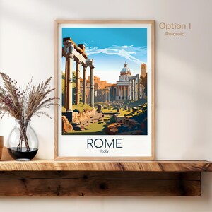 Rome Poster Rome Wall Art Italy Rome Travel Poster Rome Print Vintage Rome Gift Rome Travel Print Roman Forum image 3