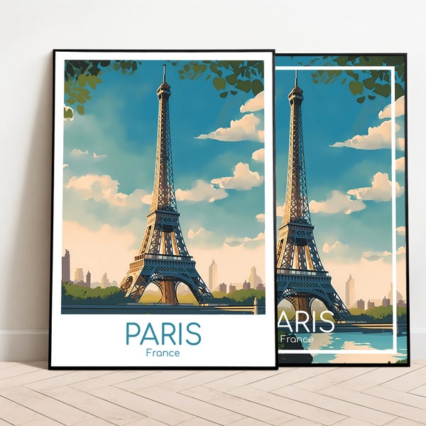 Affiche de voyage de Paris Affiche de Paris Art mural France affiche vintage Affiche de voyage Cadeau Impression de Paris Impression artistique