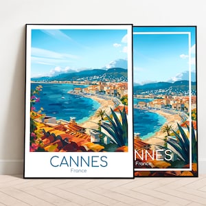 Cannes Reiseposter Cannes Poster Wall Art Frankreich Vintage Poster Cannes Travel Poster Geschenk Cannes Print Reisedruck