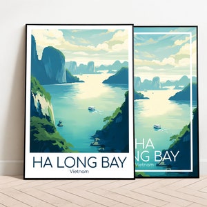 Ha Long Bay Travel Poster Ha Long Bay Poster Wall Art Vietnam Vintage Poster Ha Long Bay Travel Poster Gift Ha Long Bay Print Art Print