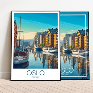 Oslo Travel Poster Oslo Poster Wall Art Norway Vintage Poster Oslo Travel Poster Gift Oslo Print Travel Print
