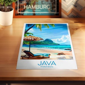 Java Poster Java Wall Art Indonesien Java Reiseposter Java Print Vintage Java Geschenk Java Reisedruck Strand Urlaub Bild 8