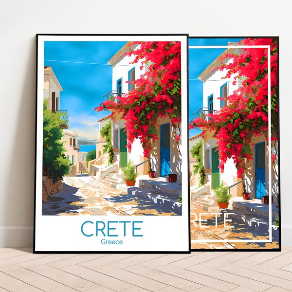 Kreta Poster Kreta Reiseposter Griechenland Poster Kreta Vintage Poster Travel Poster Geschenk Kreta Print Kunstdruck