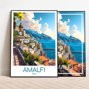 Amalfi Travel Poster Amalfi Poster Wall Art Italy Vintage Poster Amalfi Travel Poster Gift Amalfi Print Travel Print