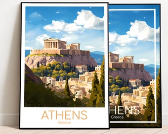 Athens Poster Acropolis Athens Travel Poster Acropolis Greece Vintage Poster Athens Travel Poster Acropolis Athens Print Art Print