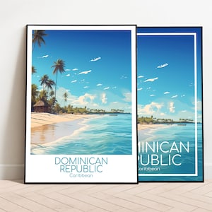 Póster de viaje de República Dominicana Póster de República Dominicana Arte de pared Póster vintage del Caribe Impresión de regalo de viaje Impresión artística