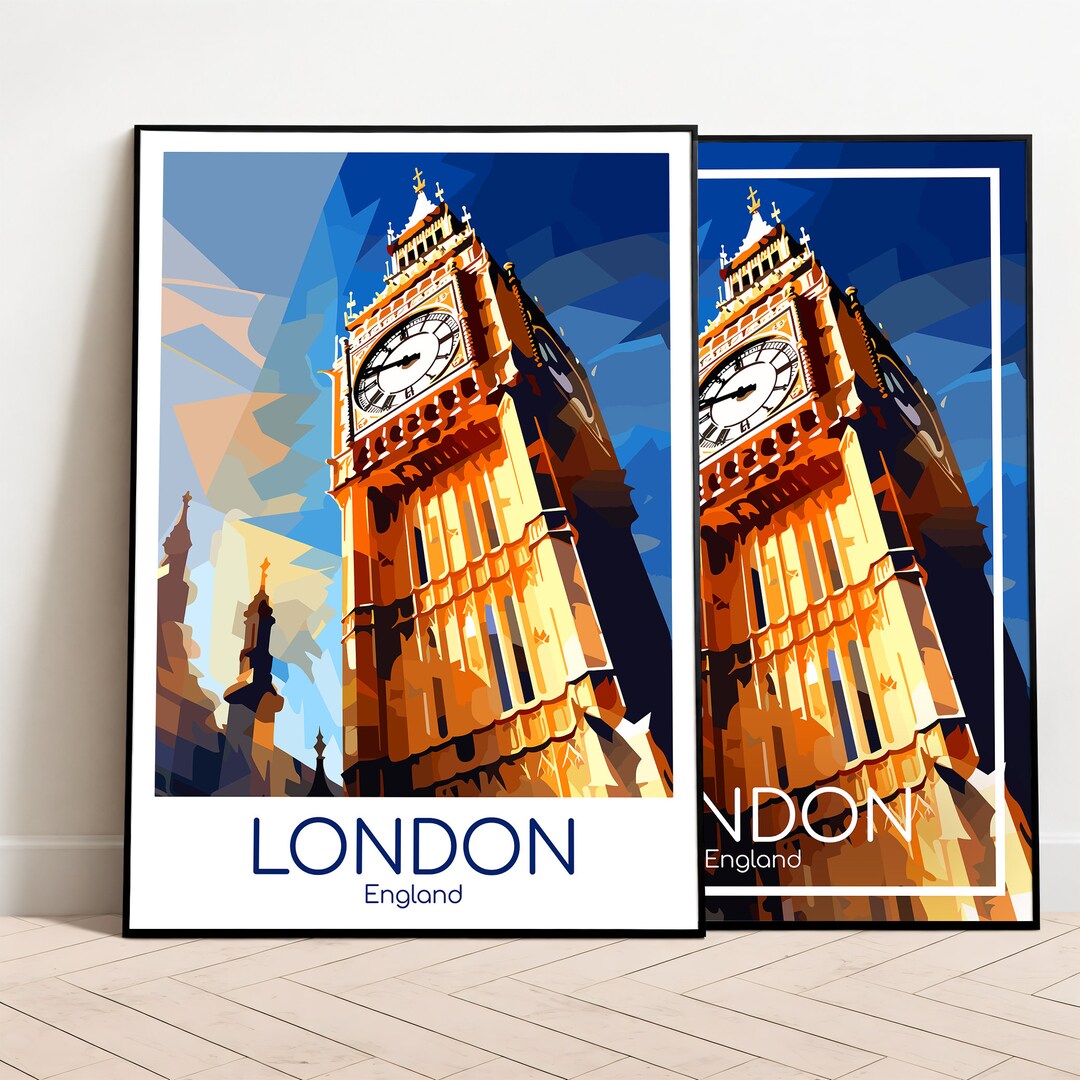 London Travel Poster Big Ben London Poster Wall Art England Vintage ...