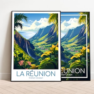 La Reunion Travel Poster La Reunion Poster Wall Art Vintage Poster La Reunion Travel Poster Gift La Reunion Print Travel Print