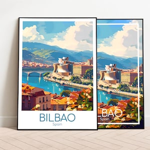Bilbao Reiseposter Bilbao Poster Wall Art Spanien Vintage Poster Bilbao Travel Poster Geschenk Bilbao Print Reisedruck