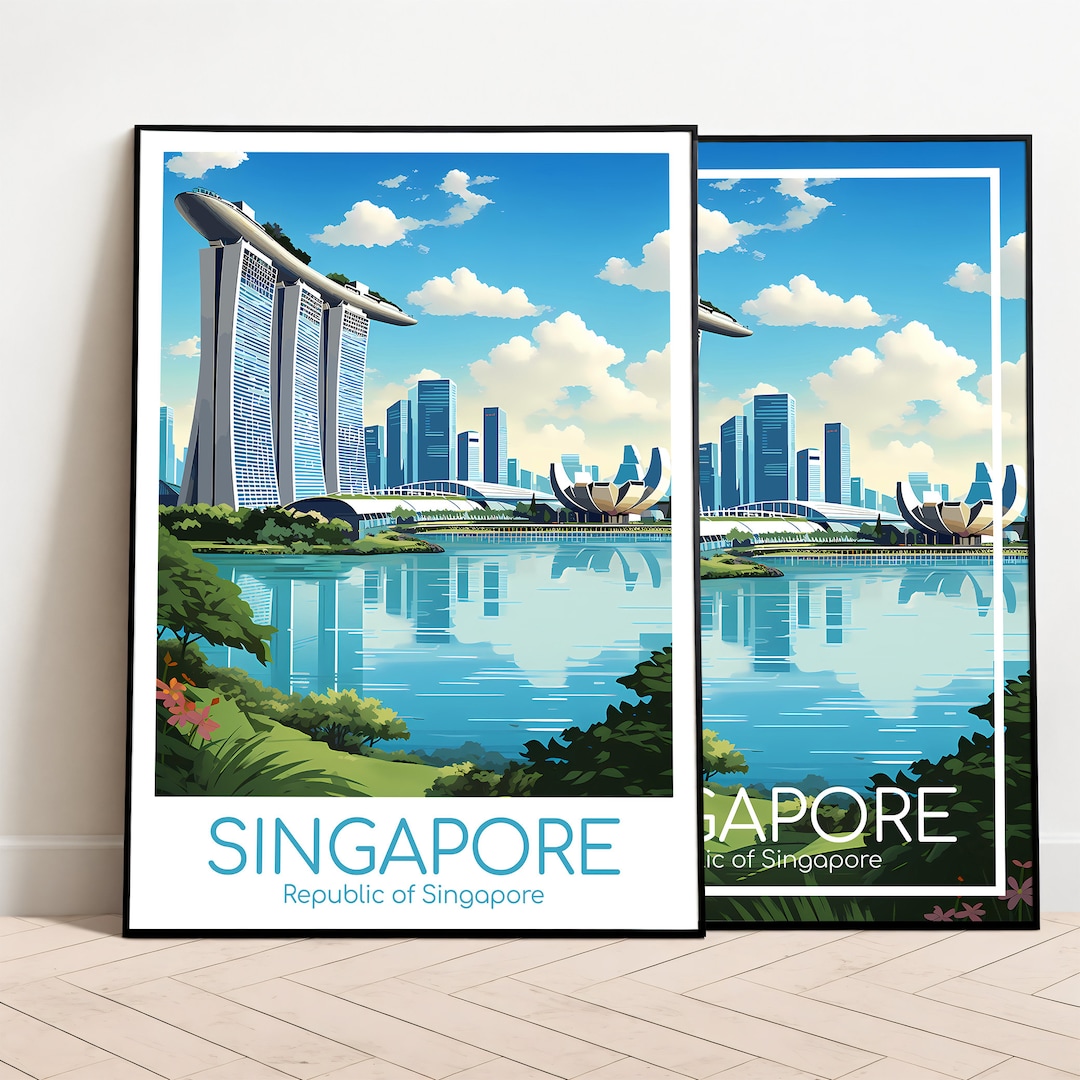 Singapore Travel Poster Singapore Poster Wall Art Vintage Poster Travel