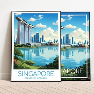Singapur Reiseposter Singapur Poster Wall Art Vintage Poster Travel Poster Geschenk Singapur Print Kunstdruck