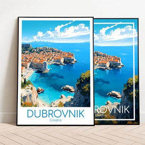 Dubrovnik Travel Poster Dubrovnik Poster Wall Art Croatia Vintage Poster Dubrovnik Travel Poster Gift Dubrovnik Print Travel Print