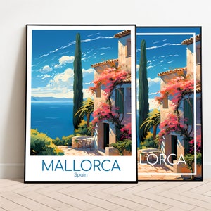 Mallorca Reiseposter Mallorca Poster Wall Art Spanien Vintage Poster Mallorca Travel Poster Geschenk Mallorca Print Reisedruck