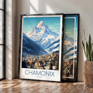Chamonix Poster, Chamonix Wall Art, France, Chamonix Travel Poster, Chamonix Print, Vintage Chamonix Gift, Chamonix Travel Print