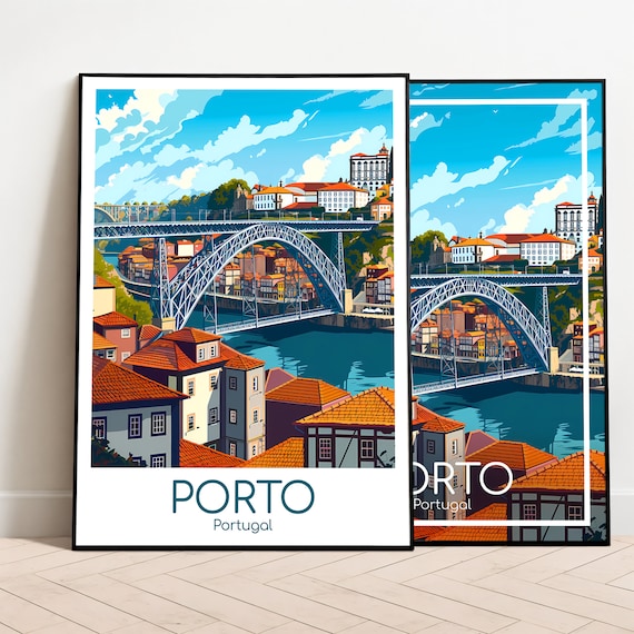 Porto Poster Wall Art Altstadt Porto Reiseposter Altstadt Portugal Vintage Poster Porto Altstadt Travel Poster Porto Print Reisedruck