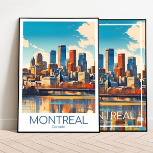 Montreal Travel Poster Montreal Poster Wall Art Canada Vintage Poster Montreal Travel Poster Gift Montreal Print Travel Print image 1