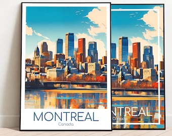 Affiche de voyage de Montréal Affiche de Montréal Wall Art Canada affiche vintage Affiche de voyage de Montréal Cadeau Impression de Montréal Impression de voyage