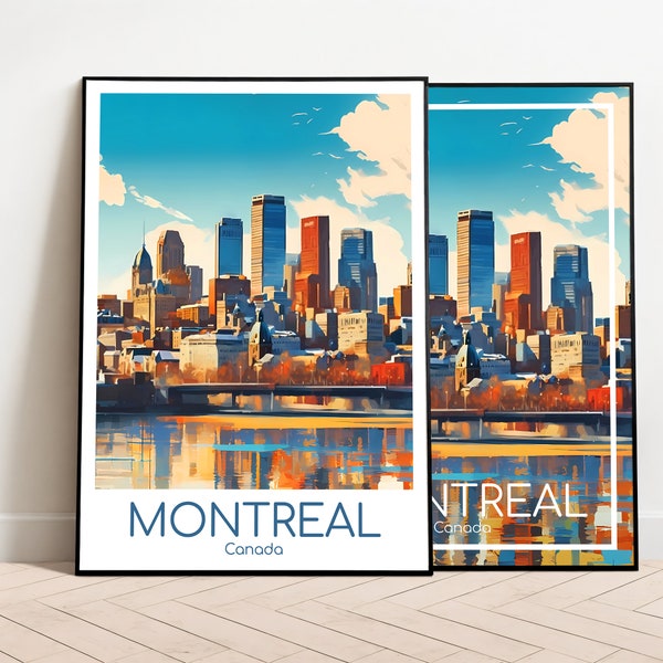 Affiche de voyage de Montréal Affiche de Montréal Wall Art Canada affiche vintage Affiche de voyage de Montréal Cadeau Impression de Montréal Impression de voyage