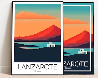 Lanzarote Travel Poster Lanzarote Poster Wall Art España Vintage Poster Travel Poster Regalo Lanzarote Print Lámina artística