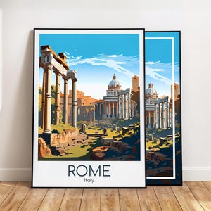Rome Poster Rome Wall Art Italy Rome Travel Poster Rome Print Vintage Rome Gift Rome Travel Print Roman Forum image 1