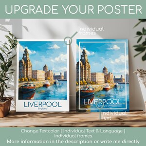 Liverpool poster - Deze poster van Liverpool straalt de sfeer van een maritieme haven uit, perfect als wanddecoratie, Engeland, print, cadeau, woondecoratie of reisposter. afbeelding 10