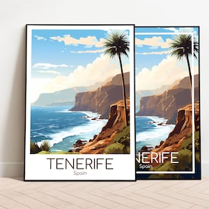 Teneriffa Reiseposter Teneriffa Poster Wall Art Spanien Vintage Poster Teneriffa Travel Poster Geschenk Teneriffa Print Kunstdruck