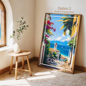 Corfu poster, Corfu muurdecoratie, Griekenland, Corfu reisposter, Corfu print, vintage Corfu cadeau, Corfu reisprint afbeelding 4