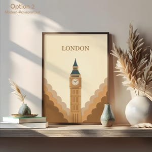 London Travel Poster Big Ben London Poster Wall Art England Vintage Poster London Travel Poster Gift London Big Ben Print Travel Print